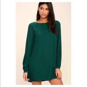 XL FOREST GREEN SHIFT DRESS LULUS
